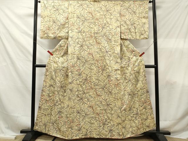 平和屋着物■上質な小紋　舞蝶文　正絹　逸品　DABF6124zy