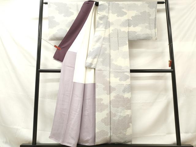 平和屋着物■訪問着　雲取り青海波文　正絹　逸品　DABF6126zy