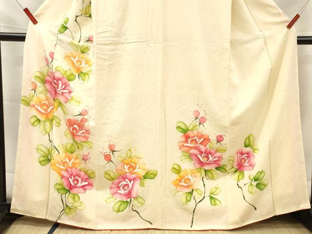 平和屋着物■訪問着 手描き 枝花文 正絹 逸品 DABF6127zy