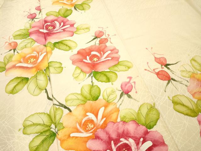 平和屋着物■訪問着 手描き 枝花文 正絹 逸品 DABF6127zy