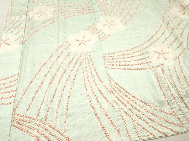 平和屋着物■創作襦袢　無双仕立て　総絞り　舞梅文　正絹　逸品　DABF6135zy