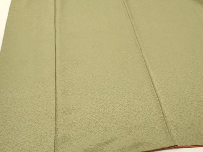 平和屋着物■上質な色無地 霞地紋 柳茶色 正絹 逸品 DABF6136zy