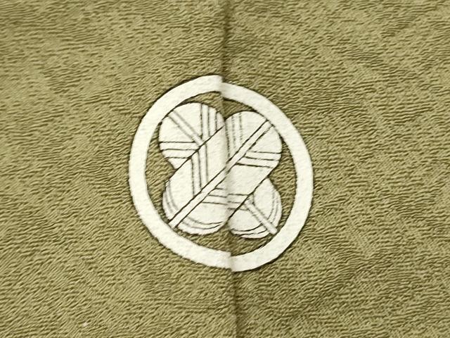 平和屋着物■上質な色無地 霞地紋 柳茶色 正絹 逸品 DABF6136zy