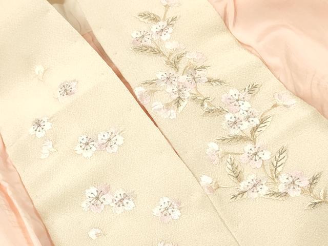 平和屋着物■長襦袢 無双仕立て 絞り 舞花文 暈し染め 半襟刺繍 正絹 逸品 DABF6145zy