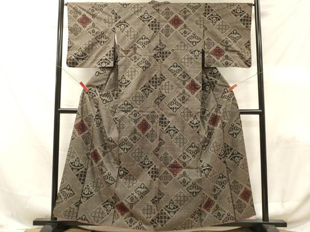 平和屋着物■本場大島紬 7マルキ 花菱文 正絹 逸品 DABF6146zy