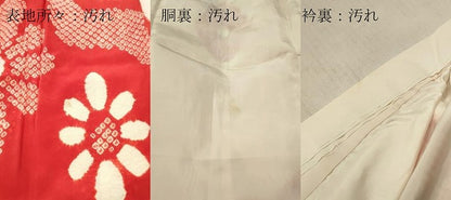 平和屋着物■長襦袢 無双仕立て 絞り 舞花文 正絹 逸品 DABF6150zy