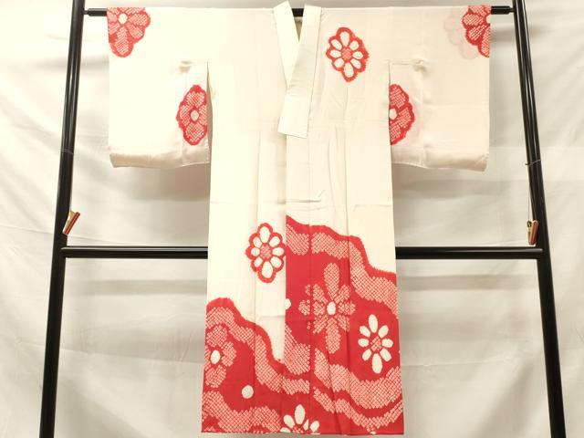 平和屋着物■長襦袢 無双仕立て 絞り 舞花文 正絹 逸品 DABF6150zy