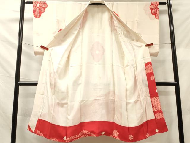 平和屋着物■長襦袢 無双仕立て 絞り 舞花文 正絹 逸品 DABF6150zy