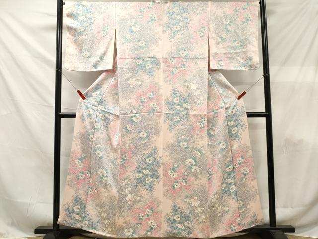 平和屋着物■上質な小紋　草花文　正絹　逸品　DABF6152zy