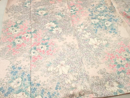 平和屋着物■上質な小紋　草花文　正絹　逸品　DABF6152zy
