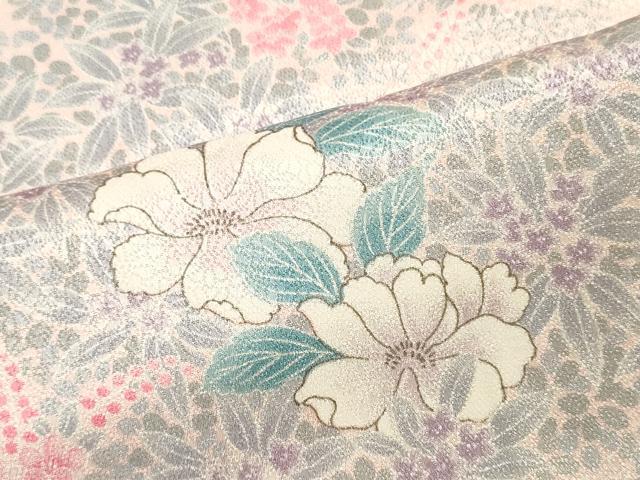 平和屋着物■上質な小紋　草花文　正絹　逸品　DABF6152zy