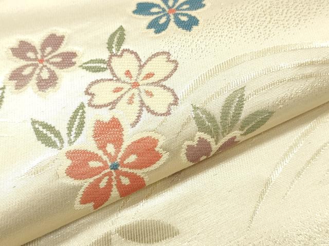 平和屋着物▼西陣　名古屋帯　帯反物　鴛鴦花文　金糸　証紙付き　逸品　未使用　DABF6426zy