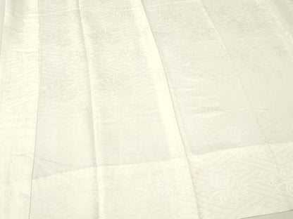 平和屋着物■長襦袢　無双仕立て　舞花地紋　生成り色　正絹　逸品　DABF6441zy