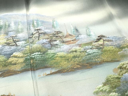 平和屋着物■豪華黒留袖　作家物　風景文　暈し染め　金彩　正絹　逸品　DABF6442zy