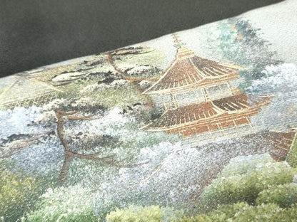 平和屋着物■豪華黒留袖　作家物　風景文　暈し染め　金彩　正絹　逸品　DABF6442zy
