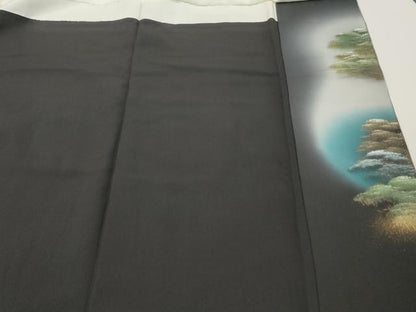 平和屋着物■豪華黒留袖　作家物　風景文　暈し染め　金彩　正絹　逸品　DABF6442zy