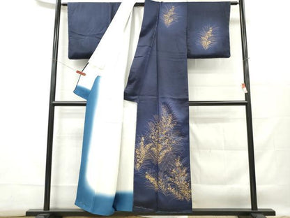 平和屋着物■訪問着　刺繍　草花松文　暈し染め　金彩　正絹　逸品　未使用　DABF6444zy