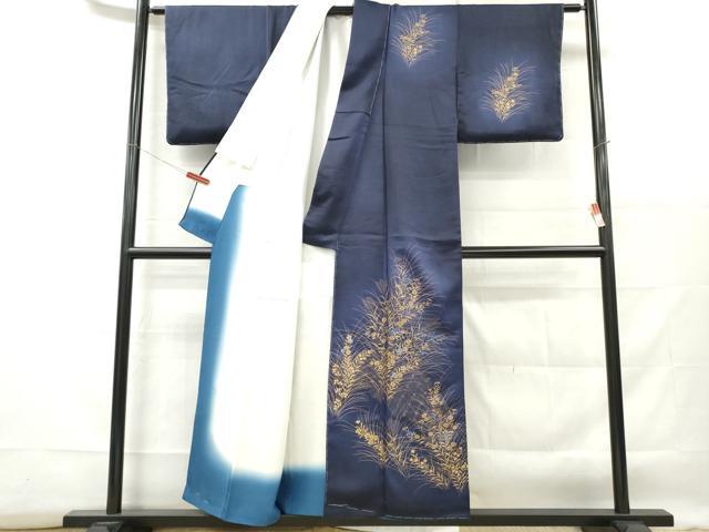 平和屋着物■訪問着　刺繍　草花松文　暈し染め　金彩　正絹　逸品　未使用　DABF6444zy