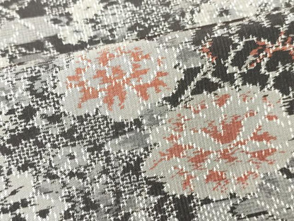 平和屋着物■上質な紬　流水草花文　正絹　逸品　DABF6446zy