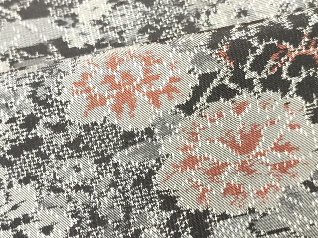 平和屋着物■上質な紬　流水草花文　正絹　逸品　DABF6446zy