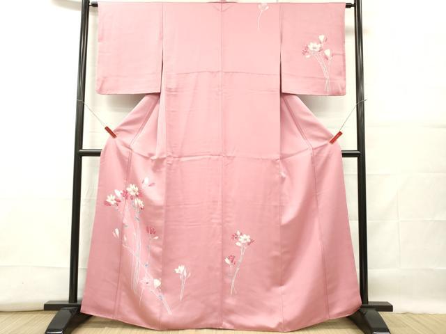 平和屋着物■訪問着　枝花文　正絹　逸品　DABF6447zy
