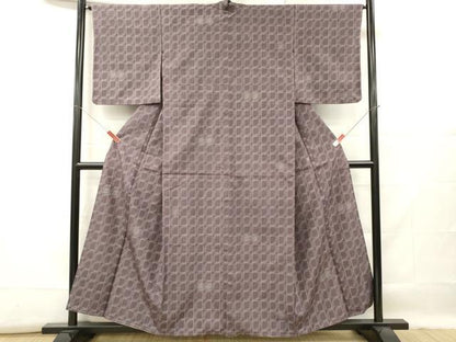 平和屋着物■上質な紬　幾何学文　正絹　逸品　未使用　DABF6456zy