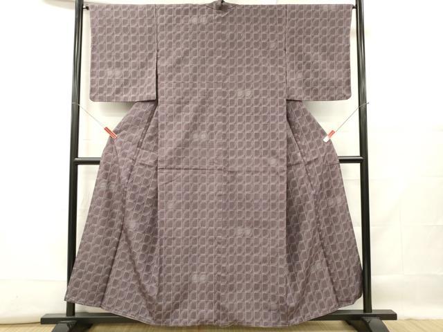 平和屋着物■上質な紬　幾何学文　正絹　逸品　未使用　DABF6456zy