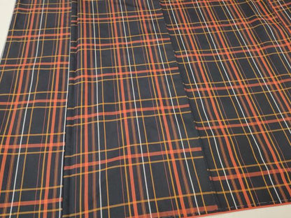 平和屋着物■本場縞大島紬　格子　正絹　逸品　未使用　DABF6461zy