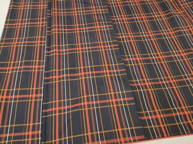 平和屋着物■本場縞大島紬　格子　正絹　逸品　未使用　DABF6461zy