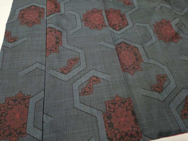 平和屋着物■本場大島紬　7マルキ　亀甲花文　正絹　逸品　DABF6462zy