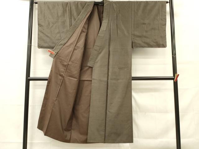 平和屋着物■男性　紬　アンサンブル　80亀甲　長羽織　正絹　逸品　DABF6467zy