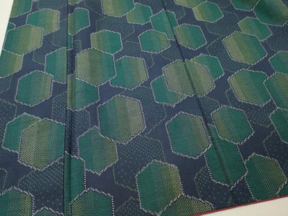 平和屋着物■上質な紬　亀甲柄　正絹　逸品　DABF6475zy