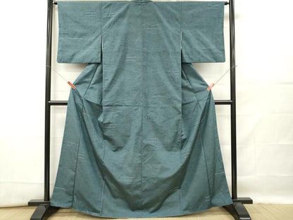 平和屋着物■上質な紬　横段文　正絹　逸品　DABF6482zy