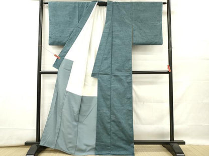 平和屋着物■上質な紬　横段文　正絹　逸品　DABF6482zy