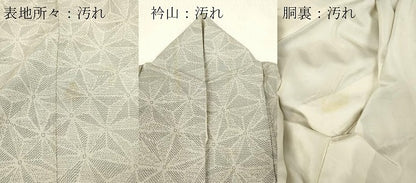 平和屋着物■上質な紬　麻の葉紋様　正絹　逸品　DABF6486zy