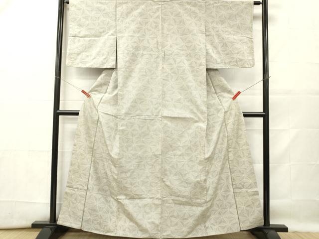 平和屋着物■上質な紬　麻の葉紋様　正絹　逸品　DABF6486zy