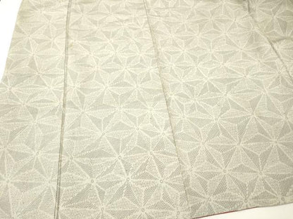 平和屋着物■上質な紬　麻の葉紋様　正絹　逸品　DABF6486zy