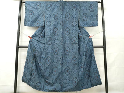 平和屋着物■本場村山大島紬　亀甲花文　正絹　逸品　DABF6487zy
