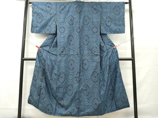 平和屋着物■本場村山大島紬　亀甲花文　正絹　逸品　DABF6487zy