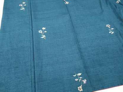 平和屋着物■上質な小紋　紬地　枝花文　正絹　逸品　DABF6488zy