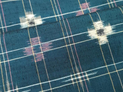 平和屋着物■上質な紬　格子　正絹　逸品　DABF6489zy