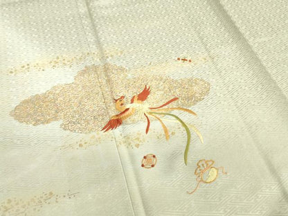 平和屋着物■訪問着　刺繍　鳳凰器物文　暈し染め　金彩　正絹　逸品　DABF6491zy
