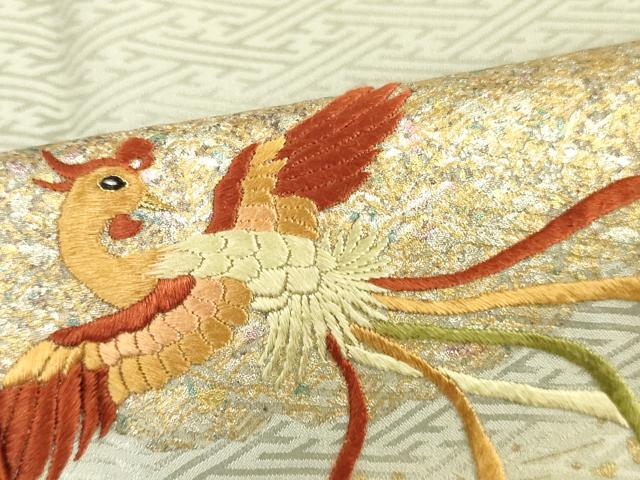 平和屋着物■訪問着　刺繍　鳳凰器物文　暈し染め　金彩　正絹　逸品　DABF6491zy