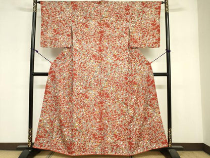 平和屋着物■上質な小紋　手描き　枝梅文　正絹　逸品　DABF6493zy