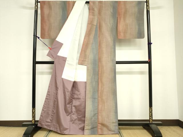 平和屋着物■上質な紬　霞文　正絹　逸品　DABF6495zy