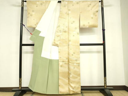 平和屋着物■上質な小紋　楓文　正絹　逸品　DABF6496zy