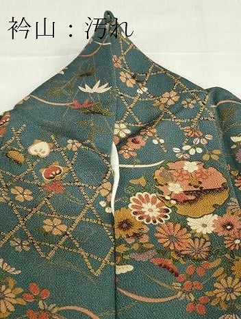 平和屋着物■上質な小紋　雪輪花文　金彩　鬼しぼ縮緬　鈴乃屋扱い　正絹　逸品　DABF6498zy