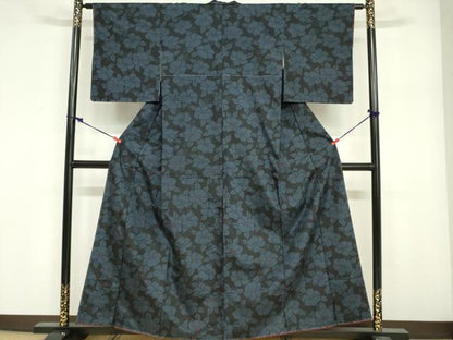 平和屋着物■上質な紬　椿　つばき　正絹　逸品　未使用　DABF6500zy