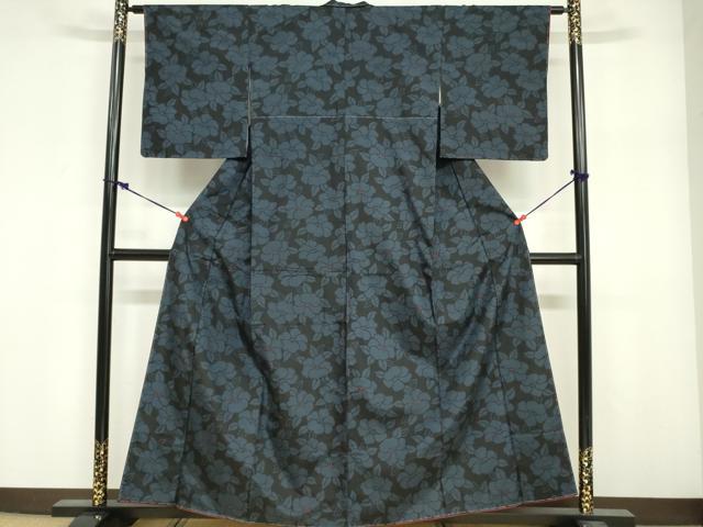 平和屋着物■上質な紬　椿　つばき　正絹　逸品　未使用　DABF6500zy