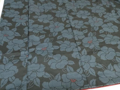 平和屋着物■上質な紬　椿　つばき　正絹　逸品　未使用　DABF6500zy
